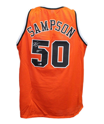 Ralph Sampson Autographed College Style HOF Orange Jersey Beckett 41173