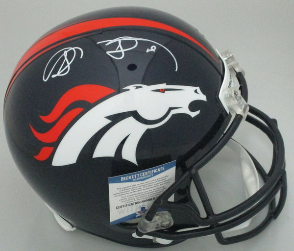 Broncos SHANNON SHARPE Signed Full Size Replica Helmet AUTO - HOF - Beckett