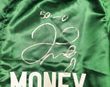 FLOYD MAYWEATHER JR. AUTOGRAPHED GREEN BOXING TRUNKS 50-0 BECKETT WITNESS 221643