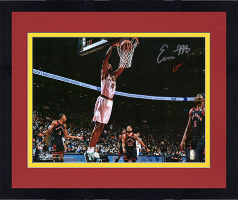 FRMD Evan Mobley Cleveland Cavaliers Signed 8x10 White Jersey Dunk Photograph
