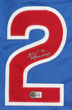 Nico Hoerner Signed Chicago Cubs Blue Home Jersey (Beckett) 2018 1st Round Pick