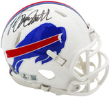 Bruce Smith Autographed Signed Buffalo Bills White Speed Mini Helmet Beckett Wit