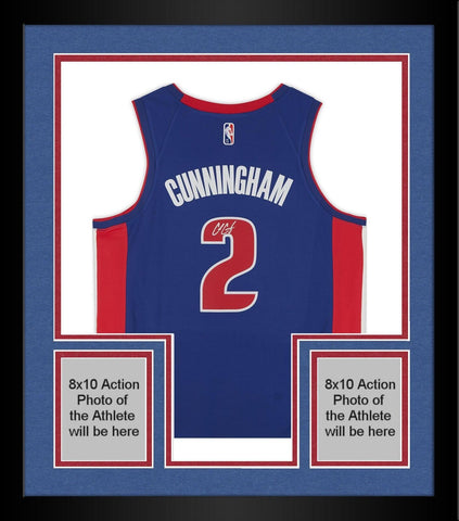 Framed Cade Cunningham Pistons Signed 2021-2022 Diamond Swingman Jersey