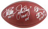 Broncos (3) Elway, Sharpe & Davis Signed SB XXXIII Logo Duke Nfl Football BAS W