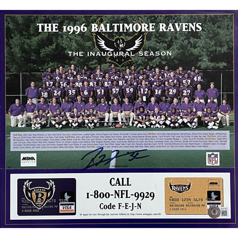 Ray Lewis Autographed/Signed Baltimore Ravens 1996 Team Roster Beckett 47676