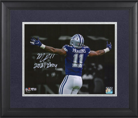 Micah Parsons Dallas Cowboys Signed 11x14 Spotlight Photo w/21 NFL DROY Insc