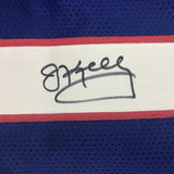 Autographed/Signed JIM KELLY Buffalo Blue Stat Football Jersey JSA COA Auto