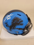 JAHMYR GIBBS SIGNED DETROIT LIONS RAVE SPEED MINI HELMET FANATICS QR HOLOGRAM