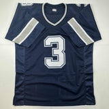 Autographed/Signed Brandin Cooks Dallas Blue Football Jersey JSA COA