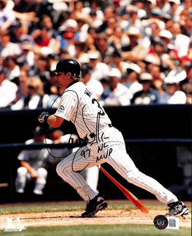 Larry Walker Autographed/Signed Rockies 8x10 photo MVP Beckett 42389