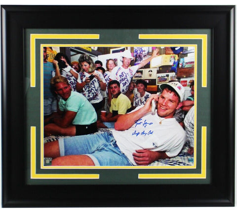 Brett Favre Signed Green Bay Packers Framed 16x20 NFL Photo - Insc - LE of 44