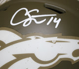 Courtland Sutton Autographed Denver Broncos Salute Mini Helmet Beckett 38532