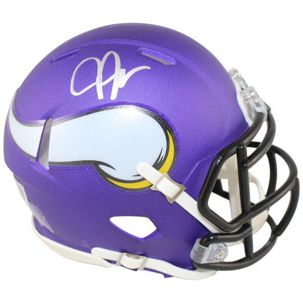 Justin Jefferson Autographed Minnesota Vikings Mini Helmet Beckett Witness 52878