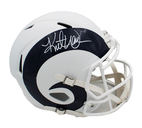 Kurt Warner Signed Los Angeles Rams Speed Full Size Matte White NFL Helmet