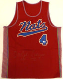 Syracuse Nationals Dolph Schayes Autographed Red Jersey HOF 1972 Beckett BS30063