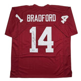 Autographed/Signed Sam Bradford Oklahoma Red College Jersey Beckett BAS COA