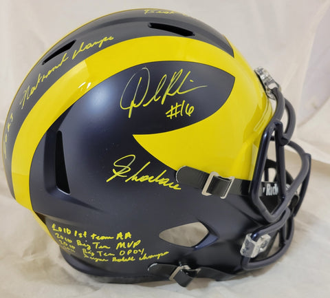 DENARD ROBINSON SIGNED MICHIGAN WOLVERINES F/S SPEED REPLICA HELMET BECKETT QR