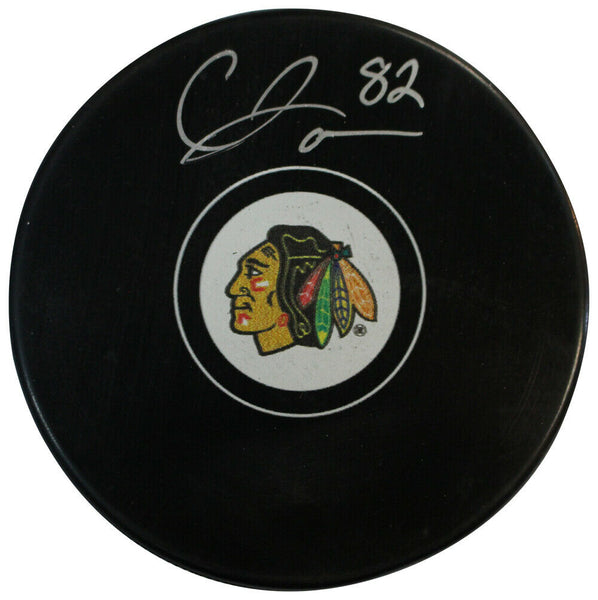 Caleb Jones Autographed/Signed Chicago Blackhawks Puck Fanatics 35409