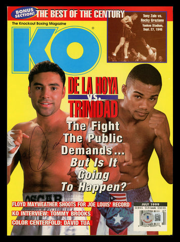 Oscar De LA Hoya Autographed Signed KO Magazine Beckett BAS QR #BK08773