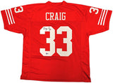 SAN FRANCISCO 49ERS ROGER CRAIG AUTOGRAPHED RED JERSEY BECKETT WITNESS 221288