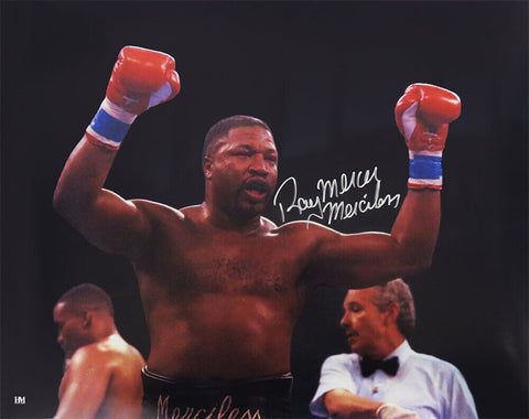 Ray Mercer Signed Boxing Arms Raised 16x20 Photo w/Merciless - (SCHWARTZ COA)