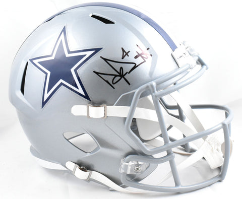 Dak Prescott Autographed Dallas Cowboys F/S Speed Helmet - Beckett W Hologram