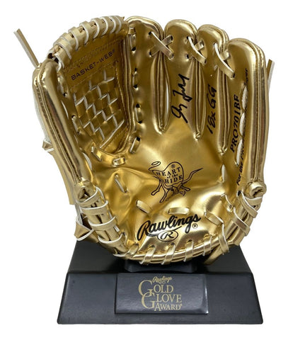 Greg Maddux Atlanta Braves Signed Mini Gold Glove Award 18x GG BAS