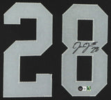 Josh Jacobs Signed Las Vegas Raider 35x43 Framed Jersey (Beckett) Pro Bowl R.B.