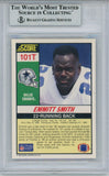 Emmitt Smith Autographed 1990 Score #101 Rookie Card HOF Beckett Slab 35040