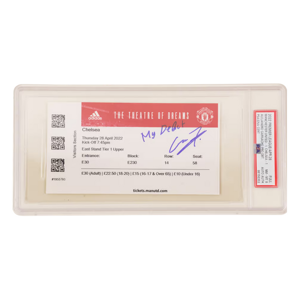 Alejandro Garnacho Signed Pro Debut Match Ticket Inscribed My Debut - PSA 8