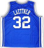 DUKE BLUE DEVILS CHRISTIAN LAETTNER AUTOGRAPHED BLUE JERSEY JSA STOCK #215709