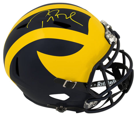 Tom Brady Signed Michigan Riddell Full Size Speed Replica Helmet (Fanatics COA)