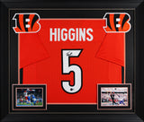 Tee Higgins Authentic Signed Orange Pro Style Framed Jersey BAS Witnessed 2