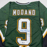Autographed/Signed Mike Modano 99 Cup Dallas Dark Green Jersey Beckett COA