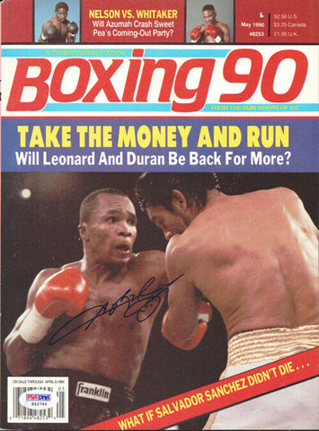 Sugar Ray Leonard Autographed Signed Boxing '90 Magazine Cover PSA/DNA #S42744