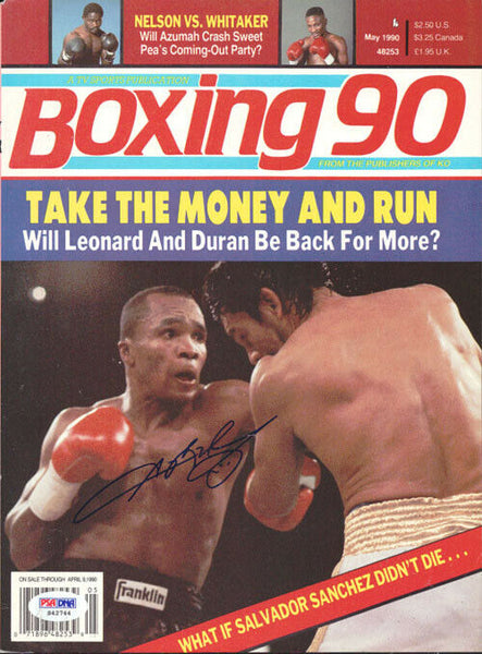 Sugar Ray Leonard Autographed Signed Boxing '90 Magazine Cover PSA/DNA #S42744