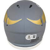 Justin Jefferson Autographed Minnesota Vikings Mini Helmet Slate Beckett 51009