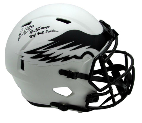 Brandon Graham Signed Eagles Lunar Full Size Replica Football Helmet JSA 167017