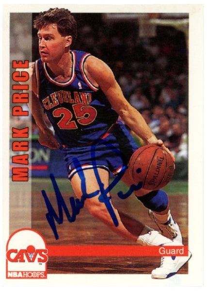 Mark Price Autographed/Signed 1992-1993 Hoops #43 Trading Card Beckett 52543