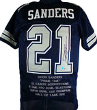 Deion Sanders Autographed Blue/Grey Pro STAT Style Jersey-Beckett W Hologram