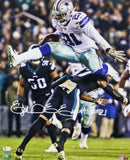 Ezekiel Elliott Signed Dallas Cowboys 16x20 Jumping Photo - Beckett W Auth
