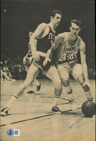 Jerry West Autographed 7x11 Magazine Page Photo Lakers Beckett QR #BP55298