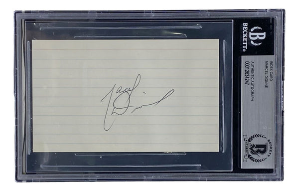 Marcel Dionne Quebec Nordiques Signed Slabbed Index Card BAS
