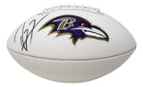 Ray Lewis Signed Baltimore Ravens Logo Football JSA WIT087115