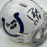 Autographed/Signed Peyton Manning 5x NFL MVP Mini Football Helmet Fanatics COA
