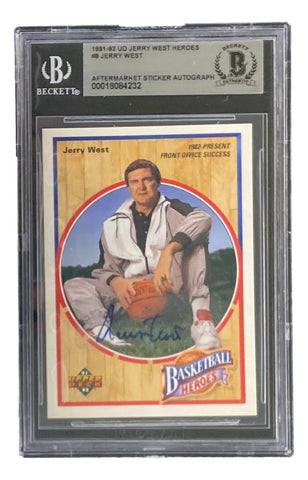 Jerry West Signed 1991-92 UD Jerry West Heroes #8 Lakers Trading Card BAS
