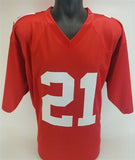 Tiki Barber Signed New York Giants Red Jersey (JSA COA) 3xPro Bowl RB 2004-2006