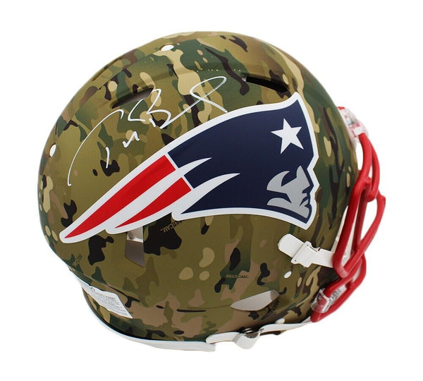 Tom Brady Signed New England Patriots Speed Authentic Camo NFL Helmet