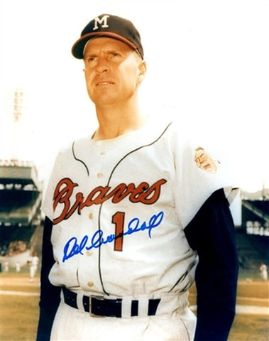 Milw Braves DEL CRANDALL Signed 8x10 Photo #2 AUTO - 11 x All Star - 1957 WS Chp