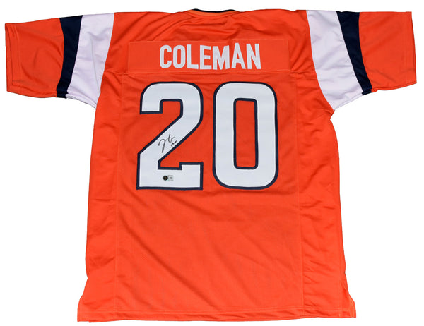 JONAH COLEMAN AUTOGRAPHED DENVER BRONCOS #20 ORANGE JERSEY BECKETT